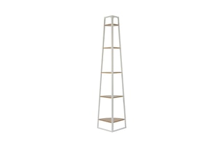 Etagère d'angle - Blanc et beige
