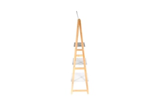 Etagère avec miroir en bois Copenhague - Naturel et blanc