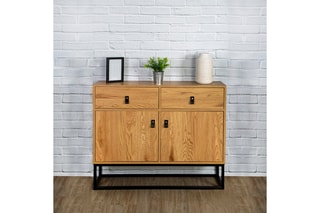 Buffet 2 portes - Naturel et noir