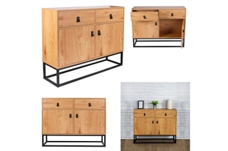 Buffet 2 portes - Naturel et noir