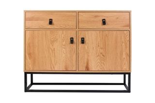 Buffet 2 portes - Naturel et noir