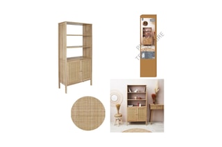 Buffet 2 portes Bali - Beige et naturel