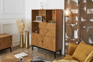 Buffet 2 portes en bois et pin Felix - 100 x 140 x 35 cm