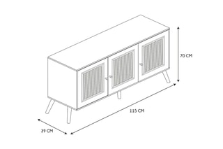 Buffet 3 portes Bali - 115 x 39 x 70 cm