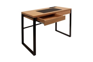 Bureau 2 tiroirs - Naturel et noir