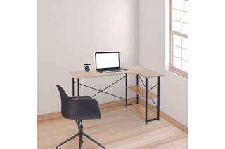 Bureau d'angle - Noir et imitation bois