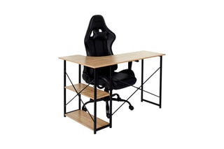 Bureau d'angle - Noir et imitation bois