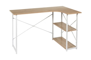 Bureau d'angle - Naturel et blanc