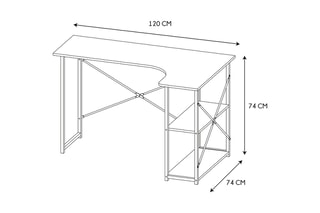 Bureau d'angle - Naturel et blanc