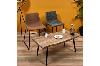 Table basse - Noir et imitation bois