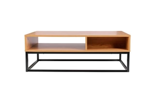 Table basse 1 tiroir  - Naturel et noir
