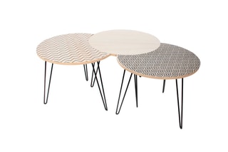 3 tables d’appoint - Beige et noir