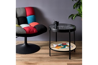 Table d’appoint horloge - Noir
