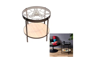 Table d’appoint horloge - Noir