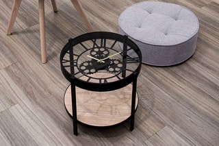 Table d’appoint horloge  - Noir