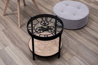 Table d’appoint horloge  - Noir
