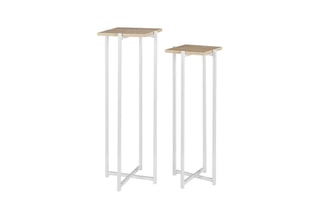 2 tables d'appoint en bois Loka - 30 x 82 x 30 cm et 25 x 72 x 26 cm
