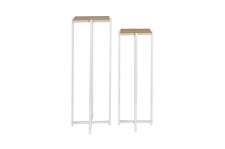 2 tables d'appoint en bois Loka - 30 x 82 x 30 cm et 25 x 72 x 26 cm