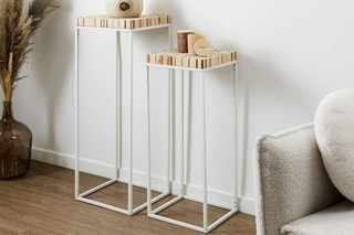 2 sellettes - Naturel et blanc