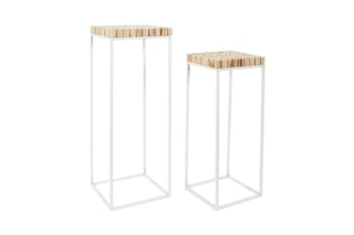 2 sellettes - Naturel et blanc