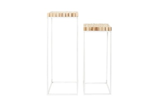 2 sellettes - Naturel et blanc