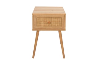 Table de chevet en bois et rotin Bali - 39 x 39 x 55,4 cm