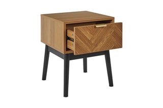 Table de chevet Felix - Naturel et noir