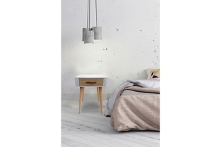 Table de chevet 1 tiroir - Blanc