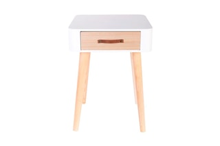 Table de chevet 1 tiroir - Blanc