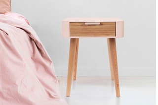 Table de chevet - Rose et naturel