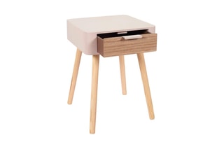 Table de chevet - Rose et naturel