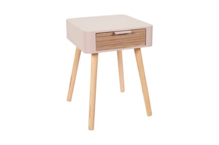 Table de chevet - Rose et naturel