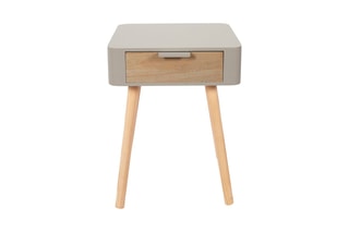 Table de chevet - Taupe et naturel