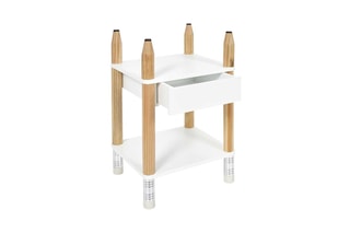 Table de chevet Crayon - Blanc