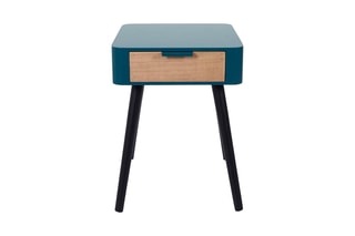 Table de chevet - Bleu canard et noir