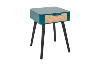 Table de chevet - Bleu canard et noir