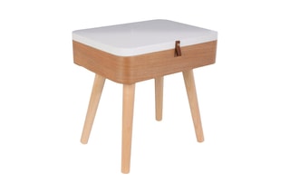 Table de chevet - Naturel et blanc