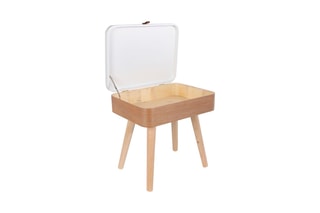 Table de chevet - Naturel et blanc