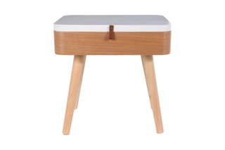 Table de chevet - Naturel et blanc