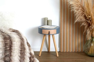 Table de chevet 1 tiroir - Naturel et gris