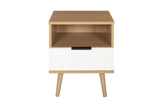 Table de chevet - Blanc et naturel