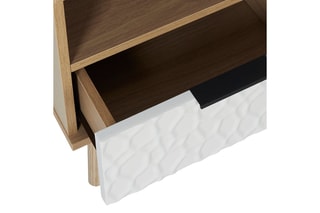 Table de chevet - Blanc et naturel