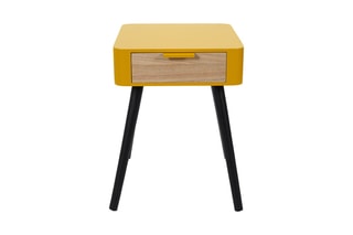 Table de chevet - Moutarde et noir