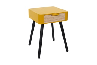 Table de chevet - Moutarde et noir
