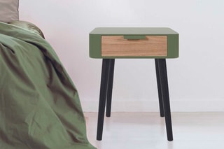 Table de chevet - Kaki et noir