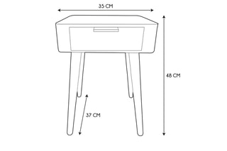 Table de chevet - Kaki et noir