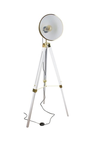 Lampadaire industriel trépied Doré et blanc - 10 W - 150 cm