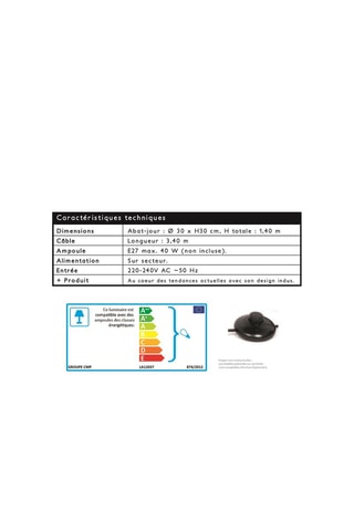 Lampadaire industriel trépied Doré et blanc - 10 W - 150 cm