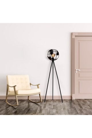 Lampadaire globe Noir