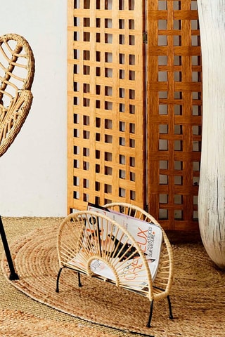 Porte-revues en rotin - Naturel